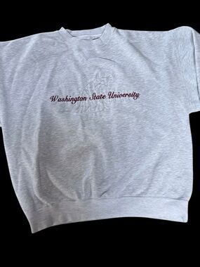 VINTAGE Heathered Gray Washington State University Crewneck Sweatshirt ❤️🩶